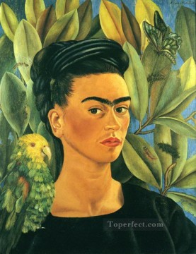 Autorretrato con Bonito feminismo Frida Kahlo Pinturas al óleo